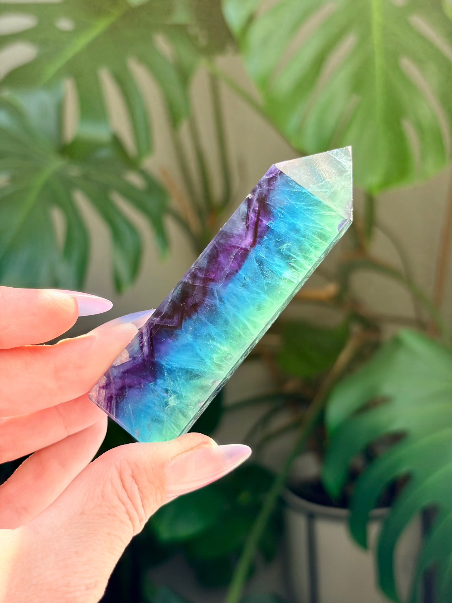 Rainbow Fluorite Rectangle Tower