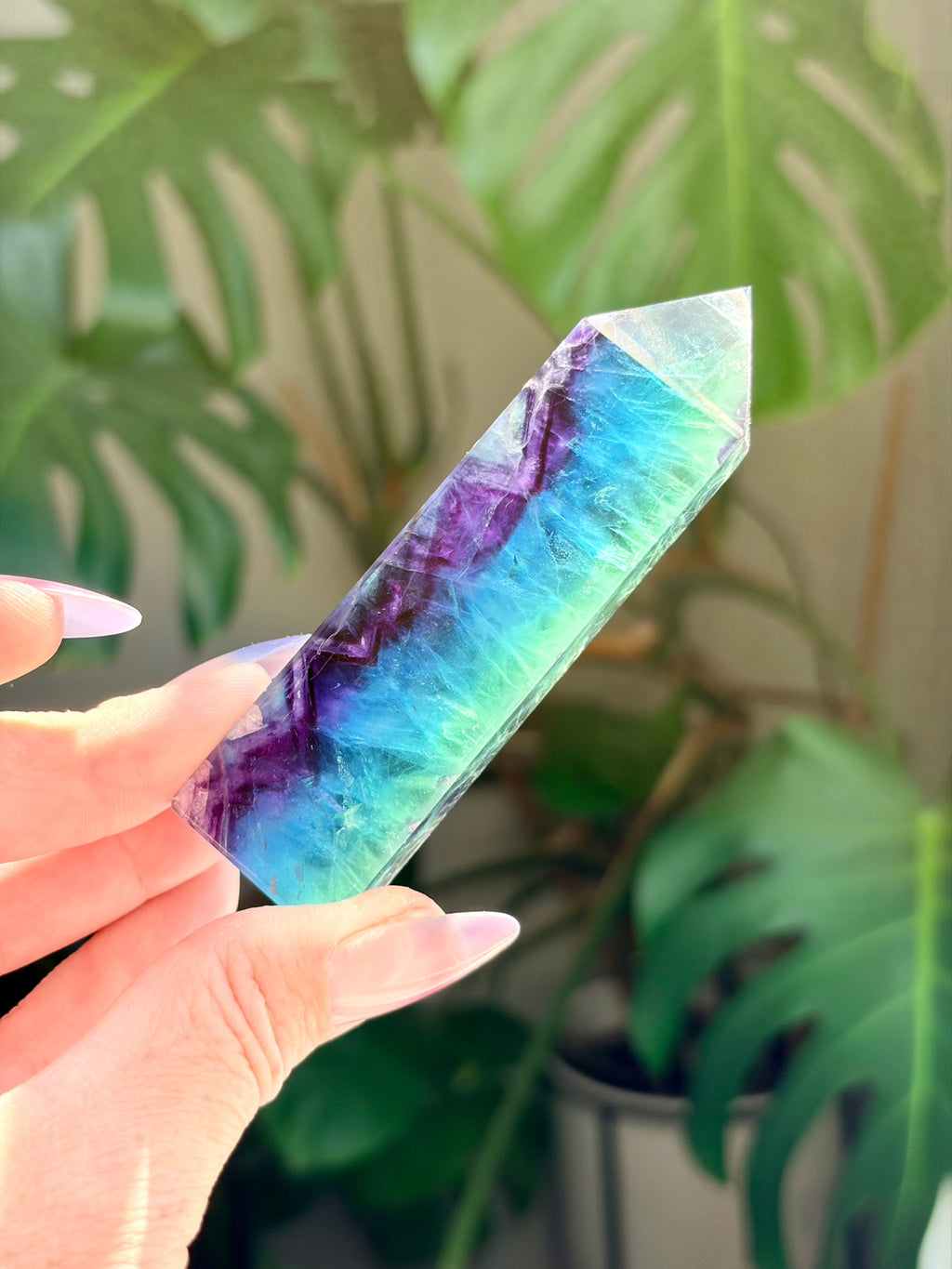 Rainbow Fluorite Rectangle Tower