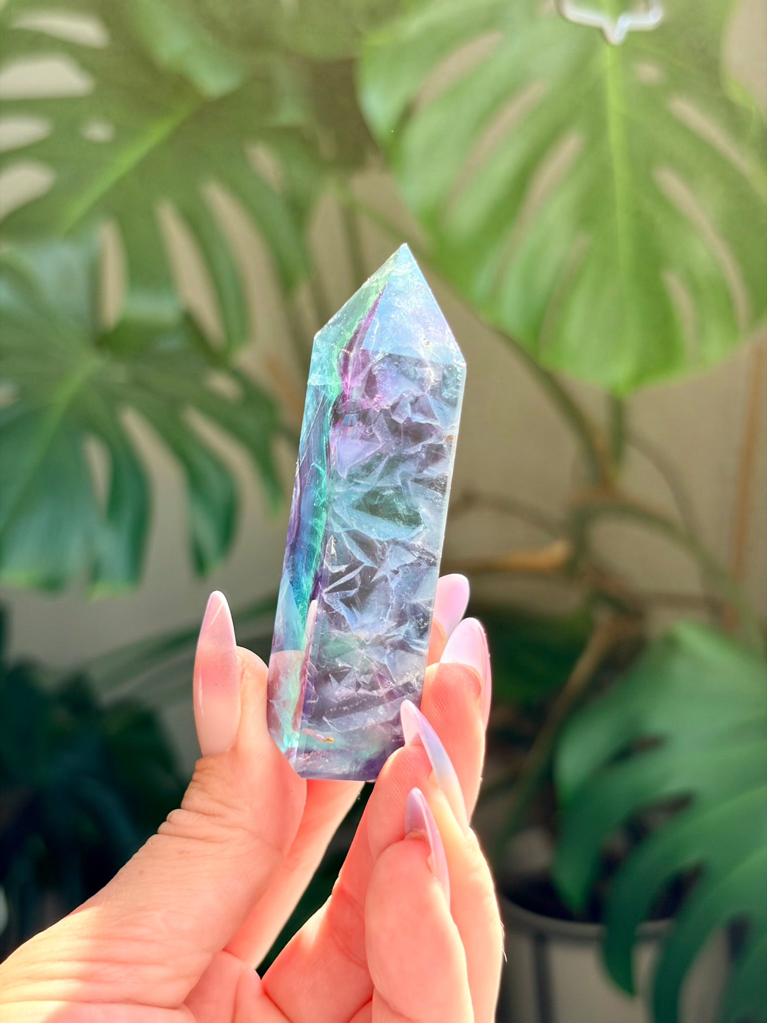 Rainbow Fluorite Rectangle Tower