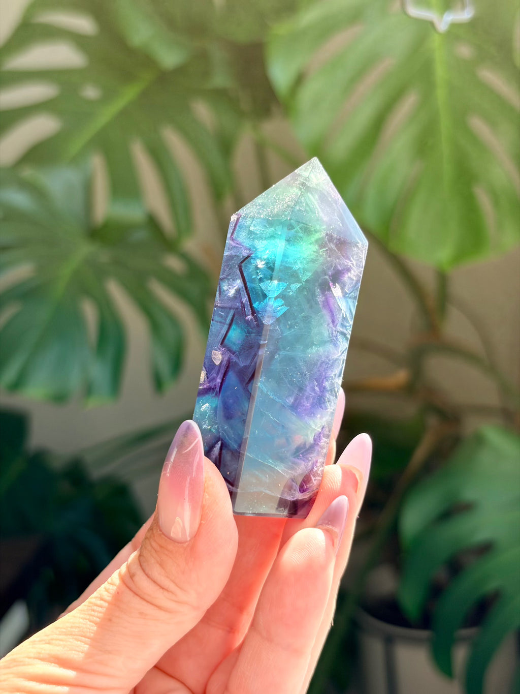 Rainbow Fluorite Rectangle Tower