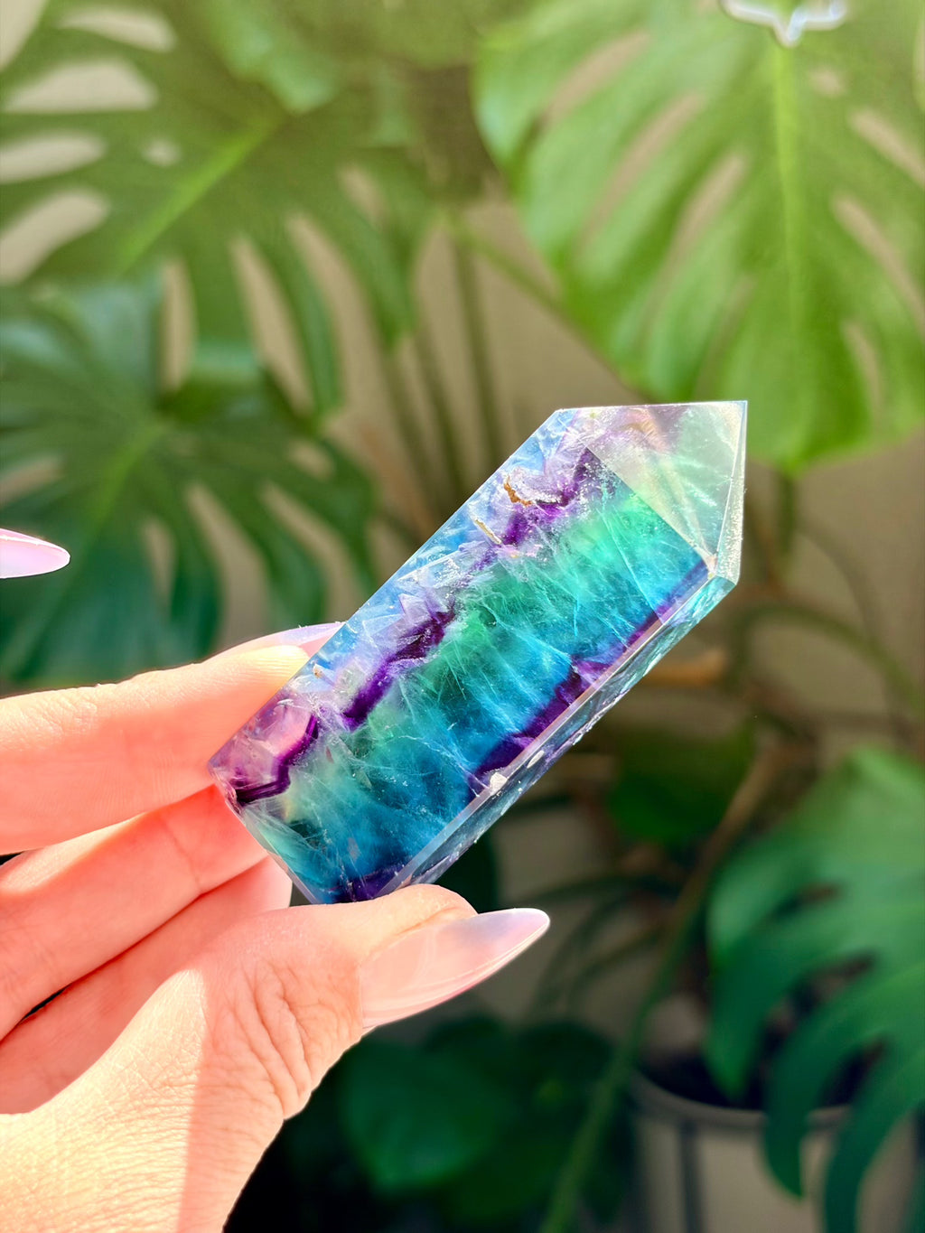 Rainbow Fluorite Rectangle Tower
