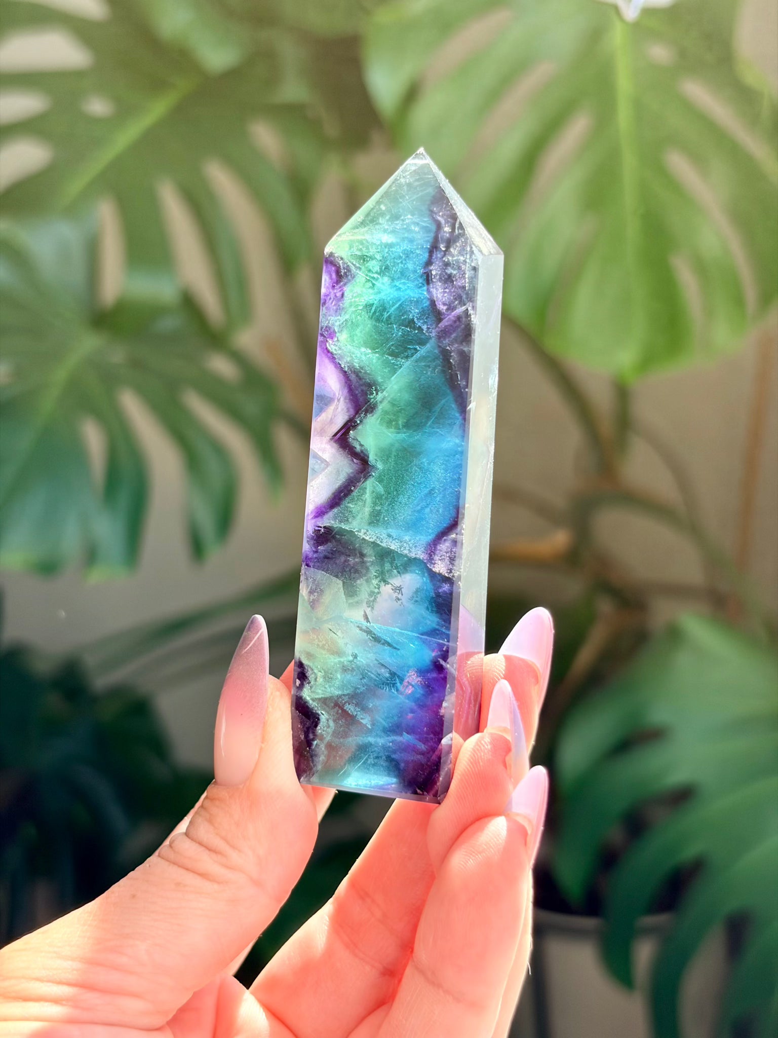Rainbow Fluorite Rectangle Tower