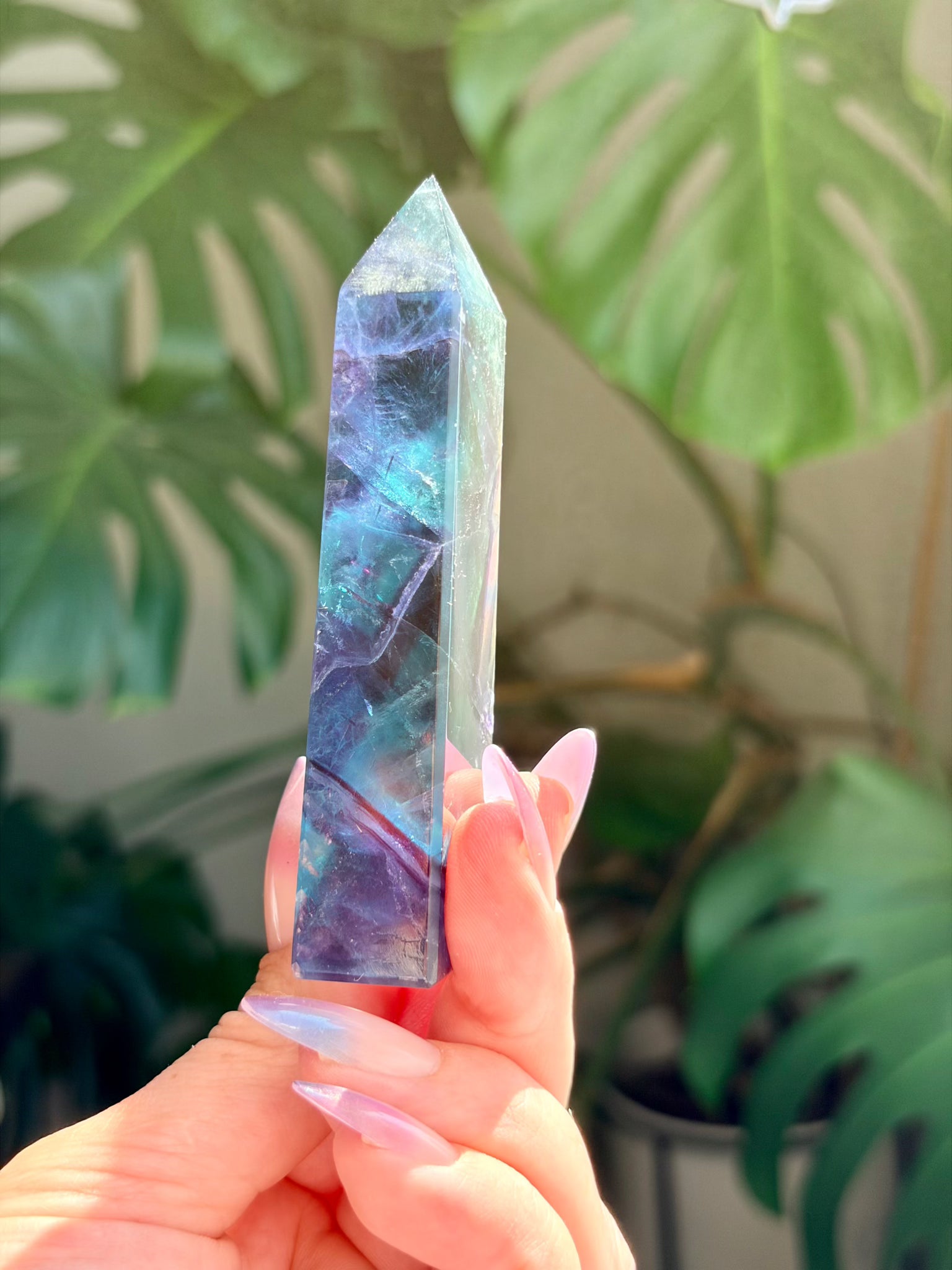 Rainbow Fluorite Rectangle Tower