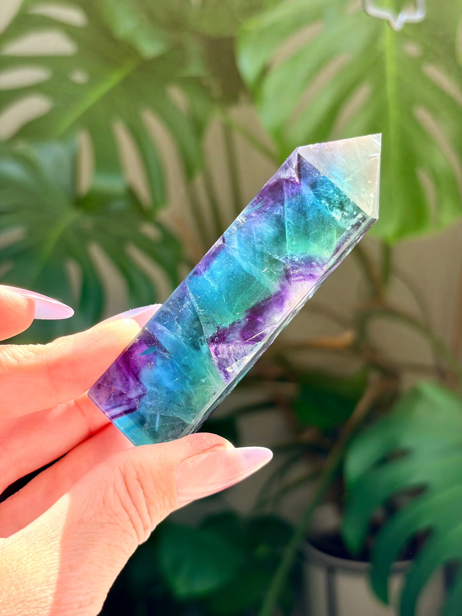 Rainbow Fluorite Rectangle Tower
