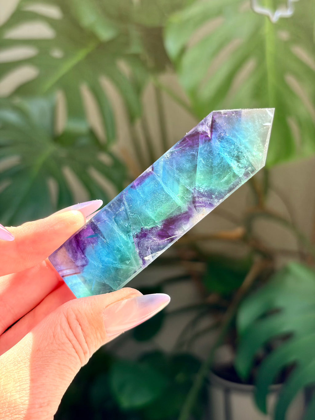 Rainbow Fluorite Rectangle Tower