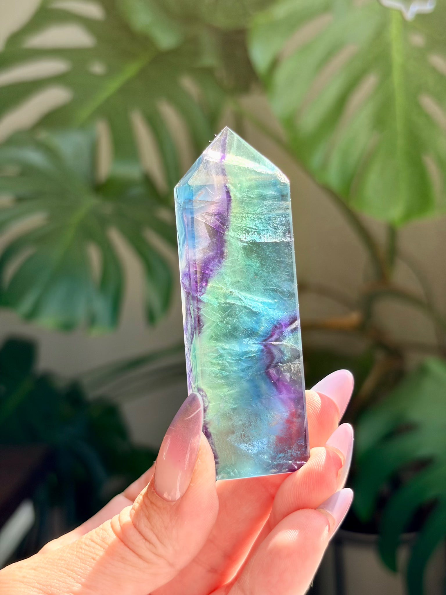 Rainbow Fluorite Rectangle Tower