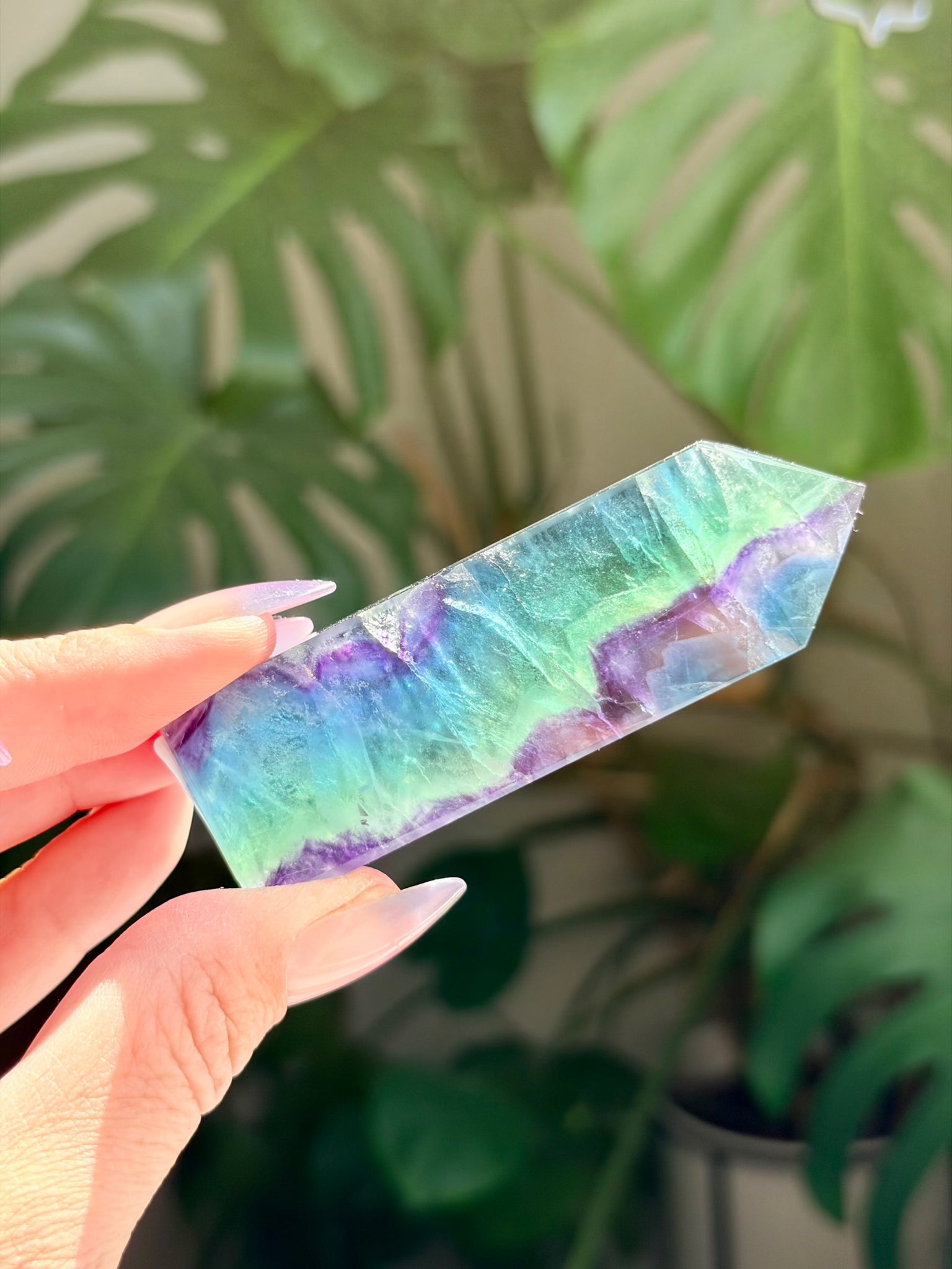 Rainbow Fluorite Rectangle Tower