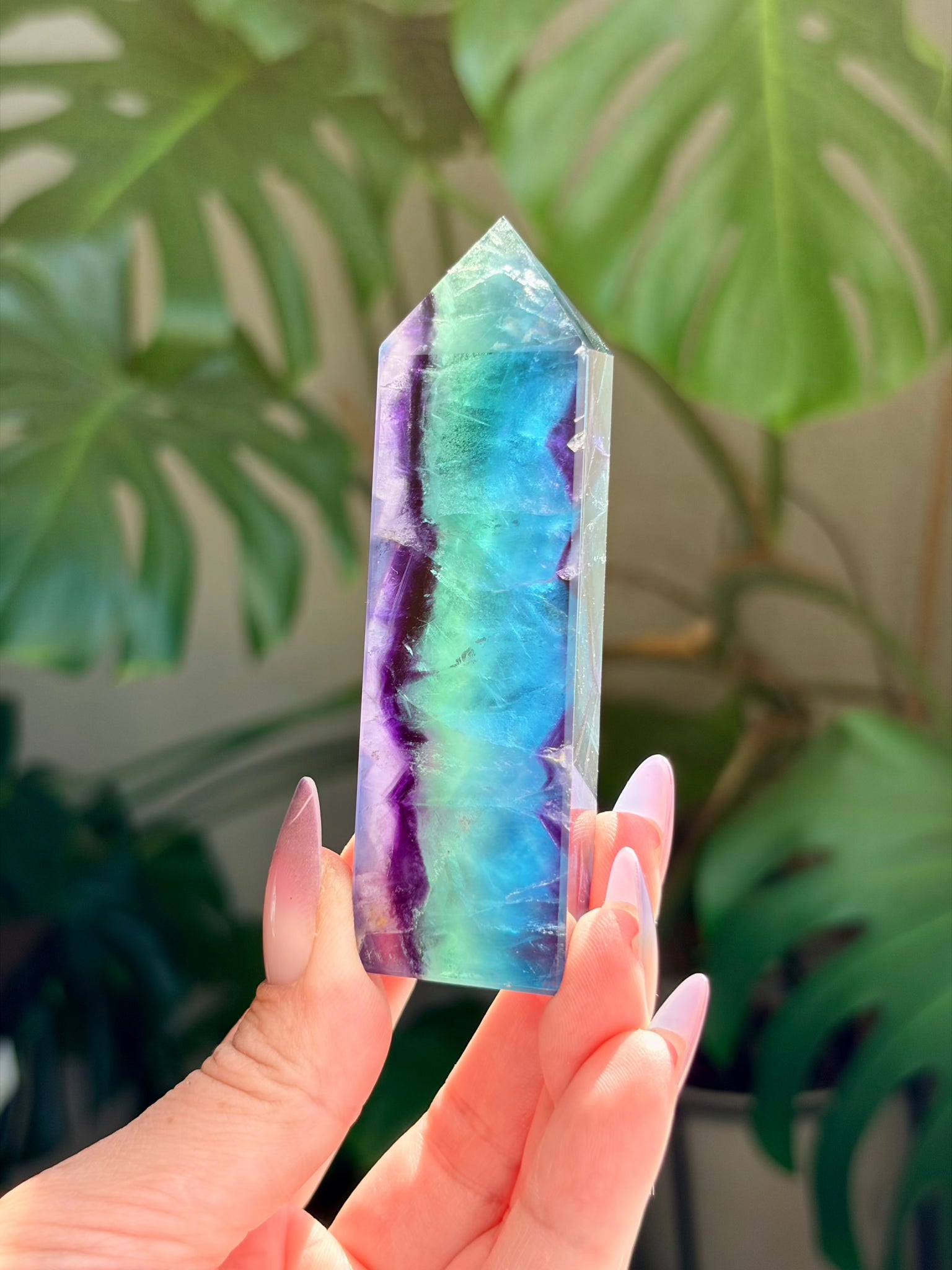 Rainbow Fluorite Rectangle Tower