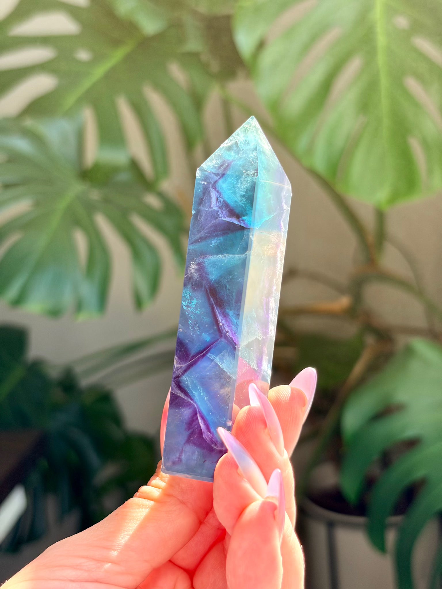 Rainbow Fluorite Rectangle Tower