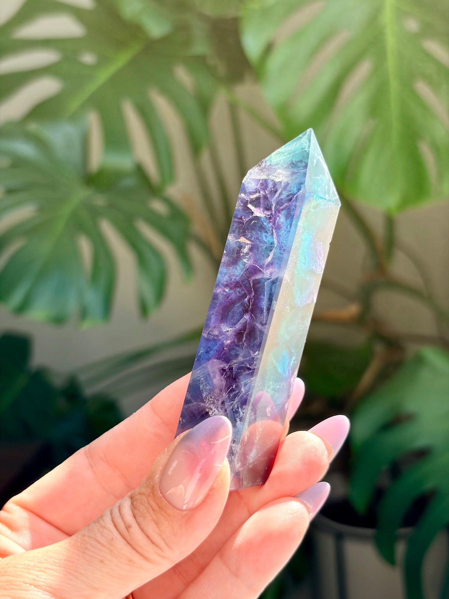 Rainbow Fluorite Rectangle Tower