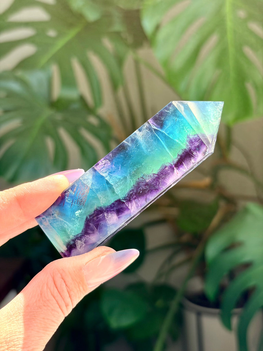 Rainbow Fluorite Rectangle Tower