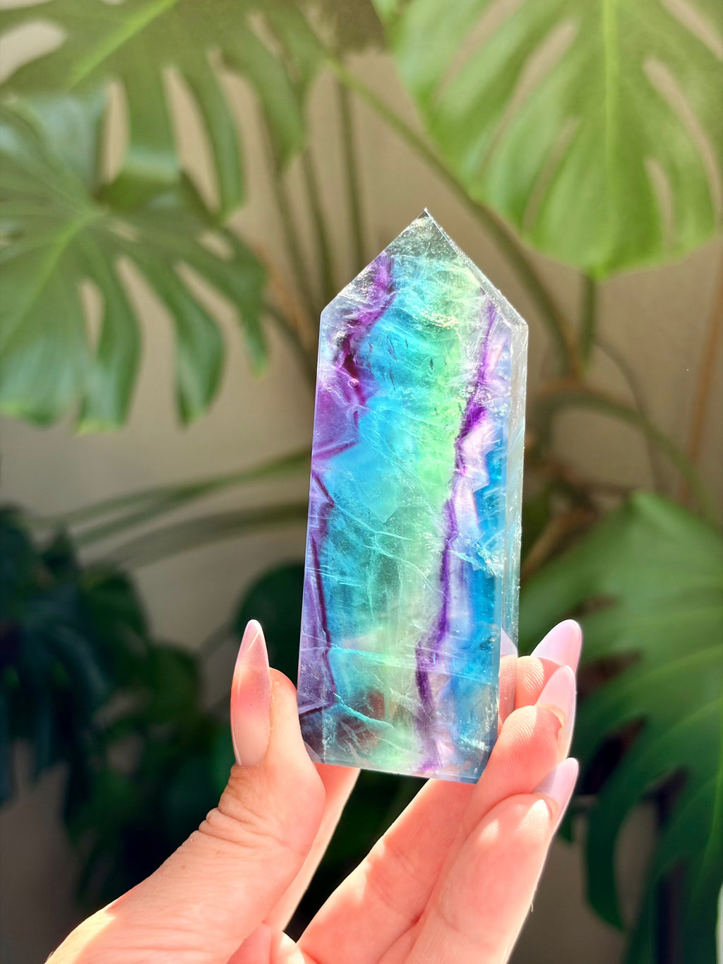 Rainbow Fluorite Rectangle Tower