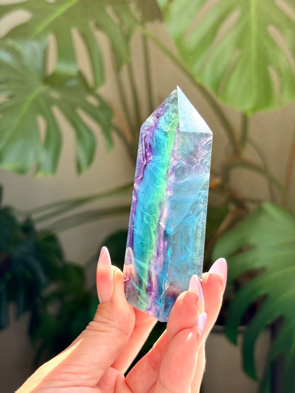 Rainbow Fluorite Rectangle Tower