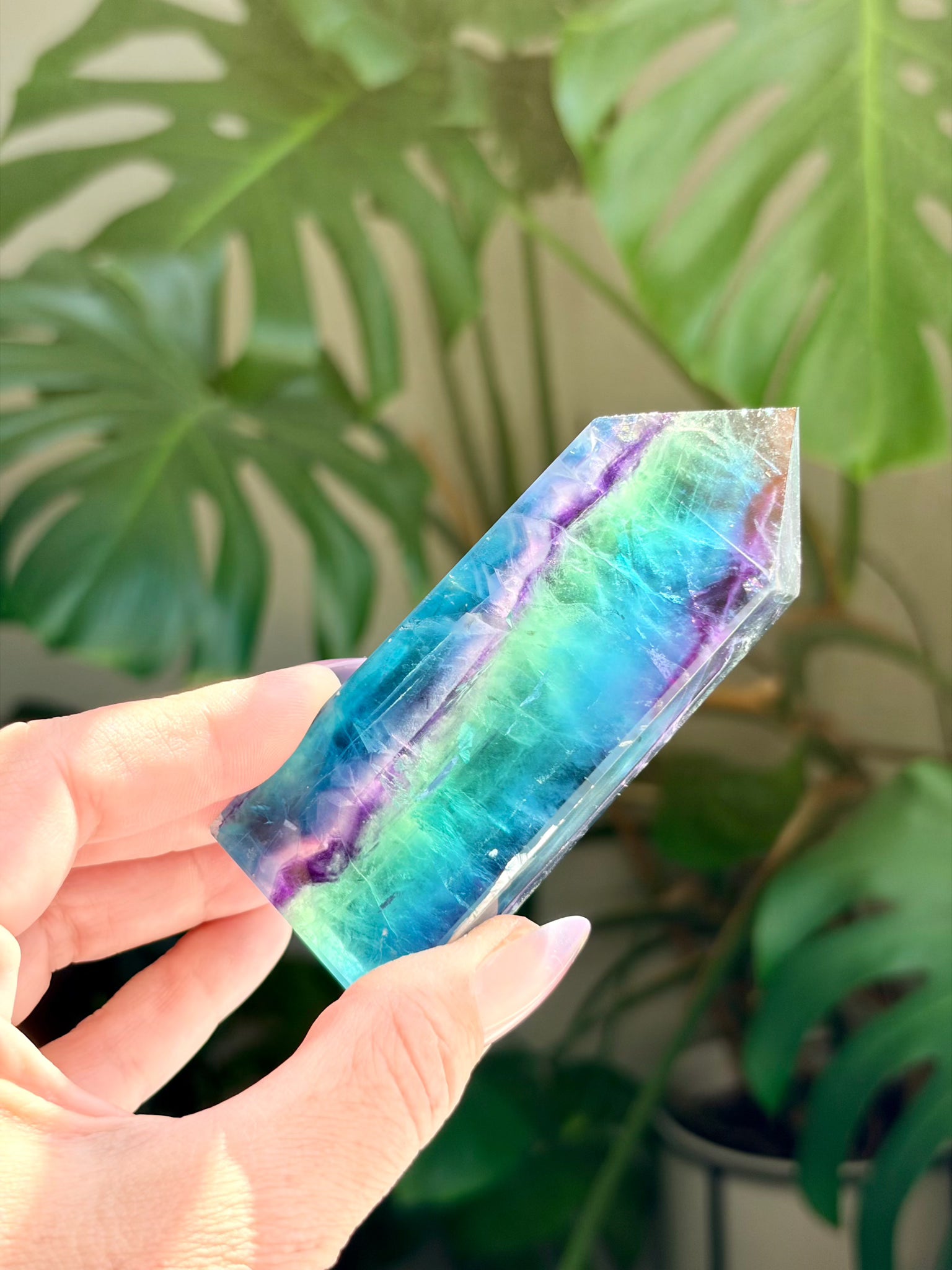 Rainbow Fluorite Rectangle Tower