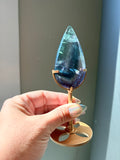 Rainbow Fluorite Teardrop on Gold Stand