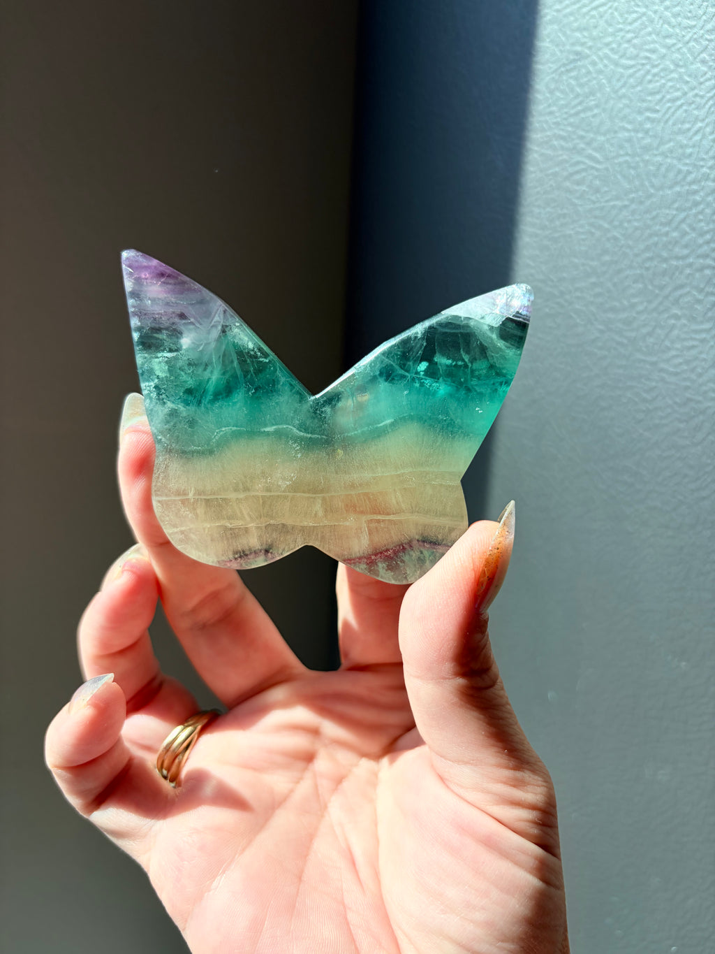 Fluorite Butterfly Carving