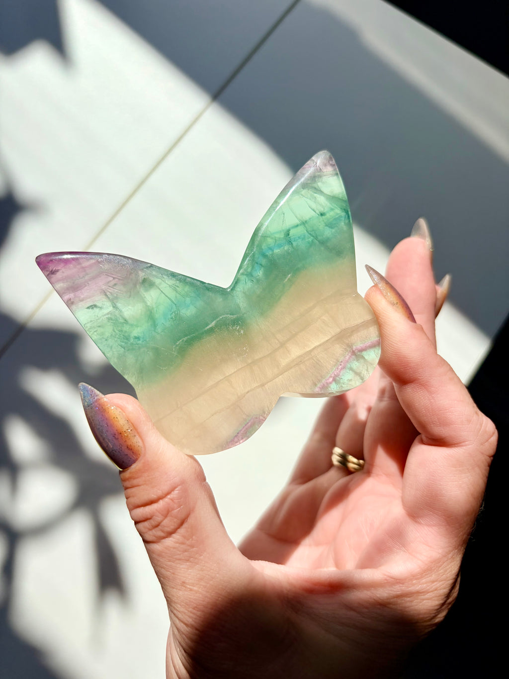 Fluorite Butterfly Carving