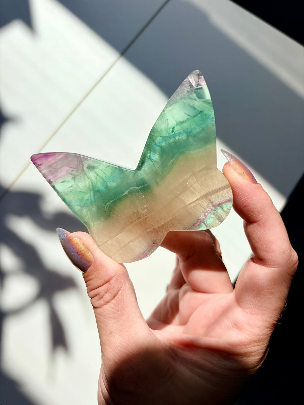 Fluorite Butterfly Carving