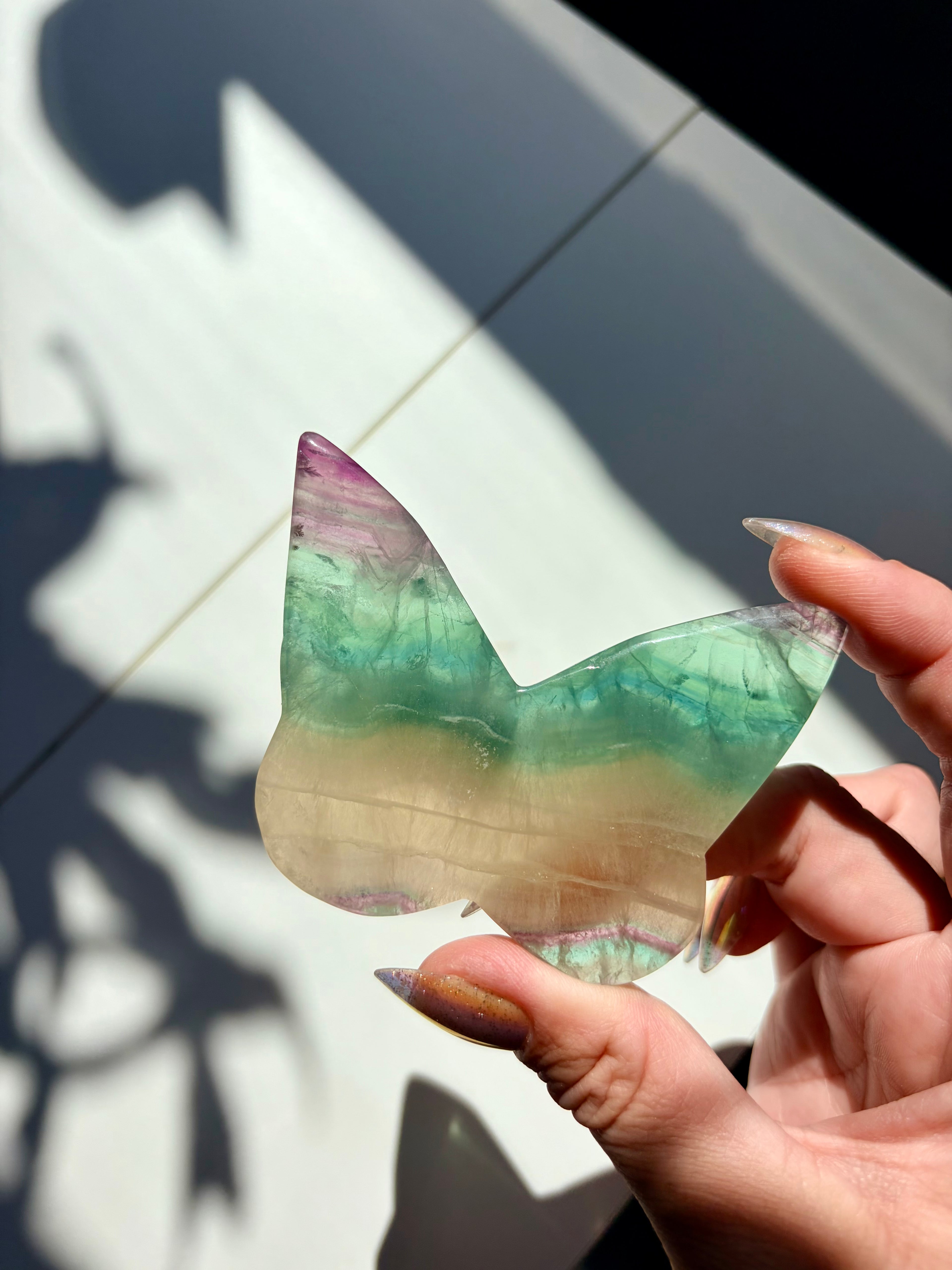 Fluorite Butterfly Carving