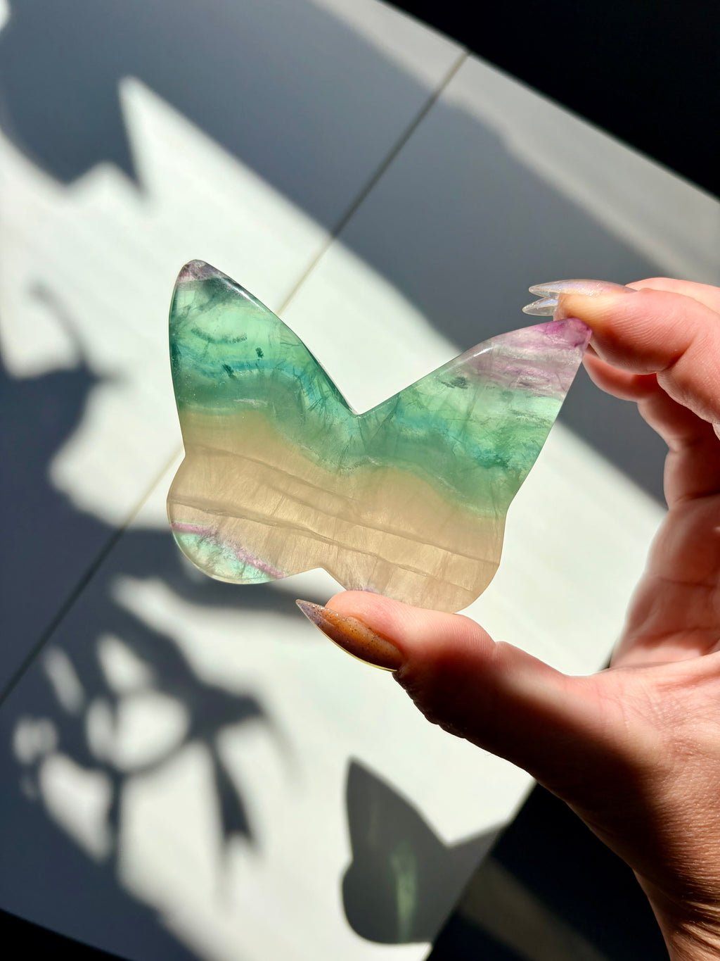 Fluorite Butterfly Carving