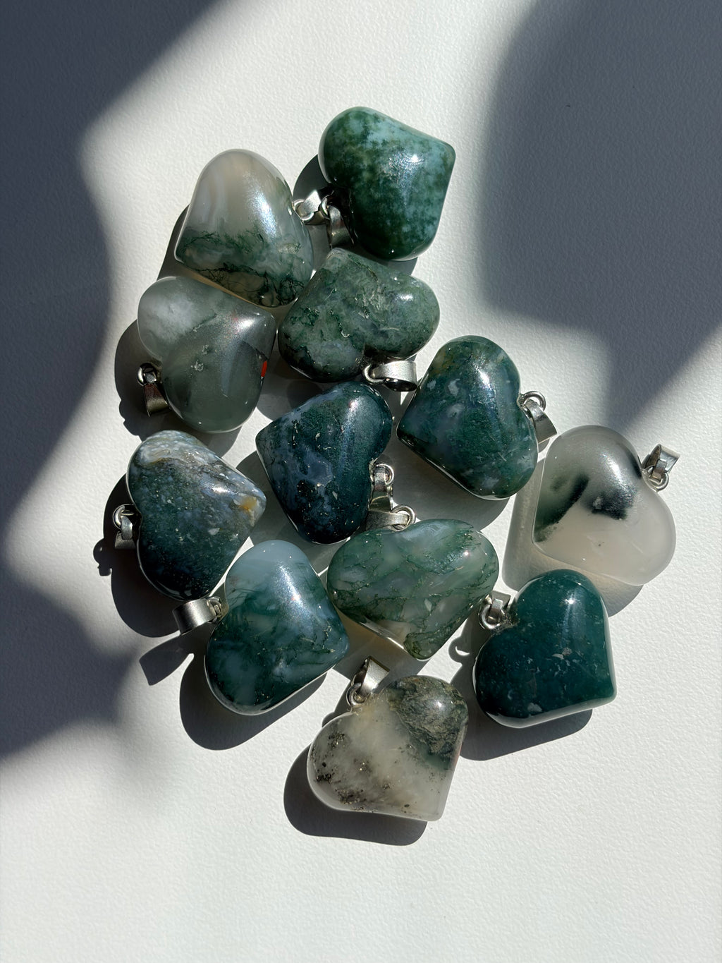 Moss Agate Heart Pendant