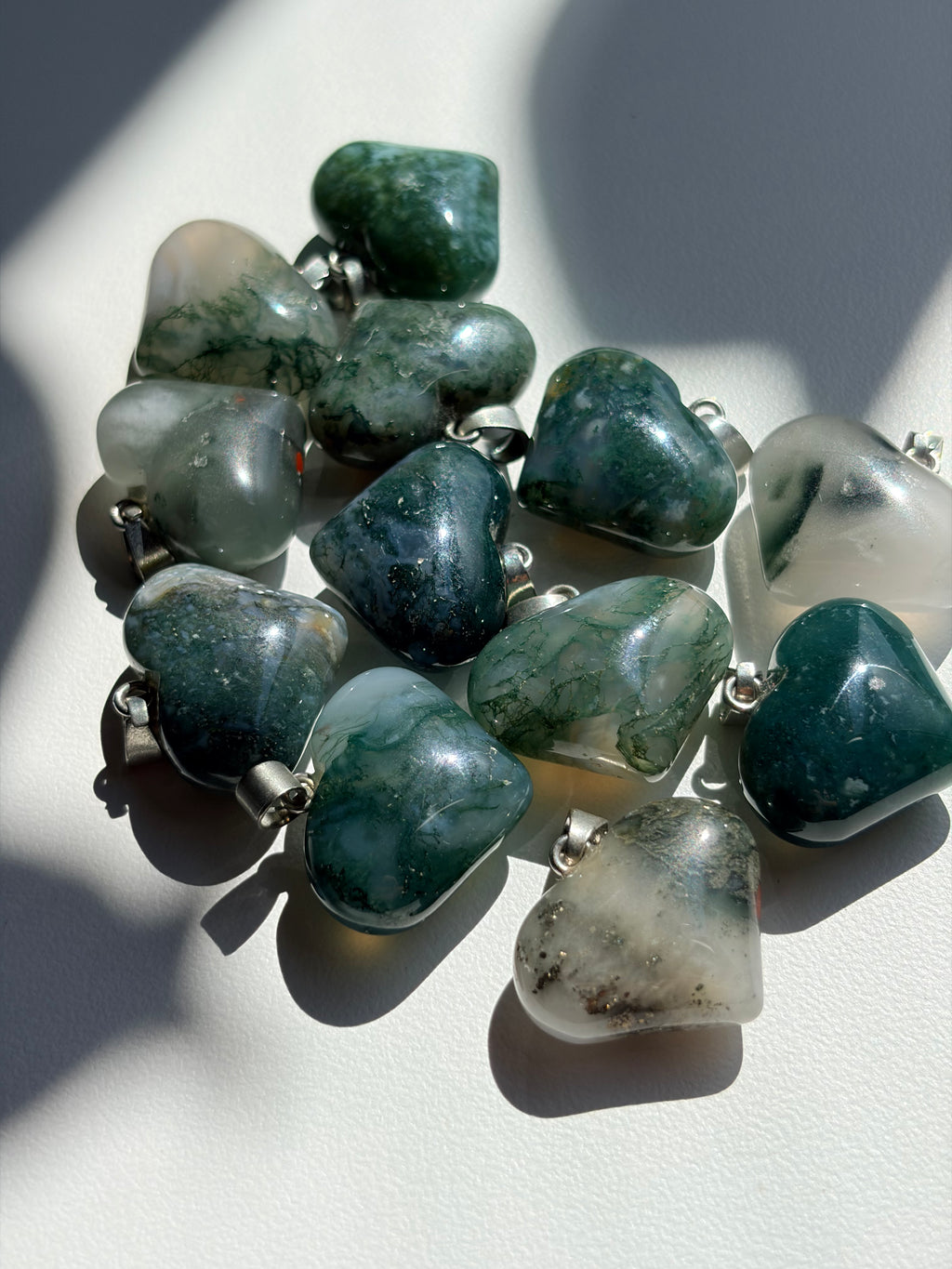Moss Agate Heart Pendant