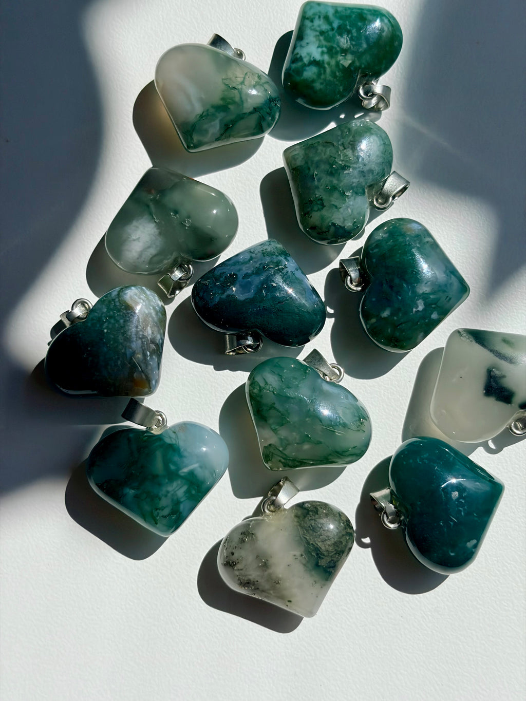 Moss Agate Heart Pendant