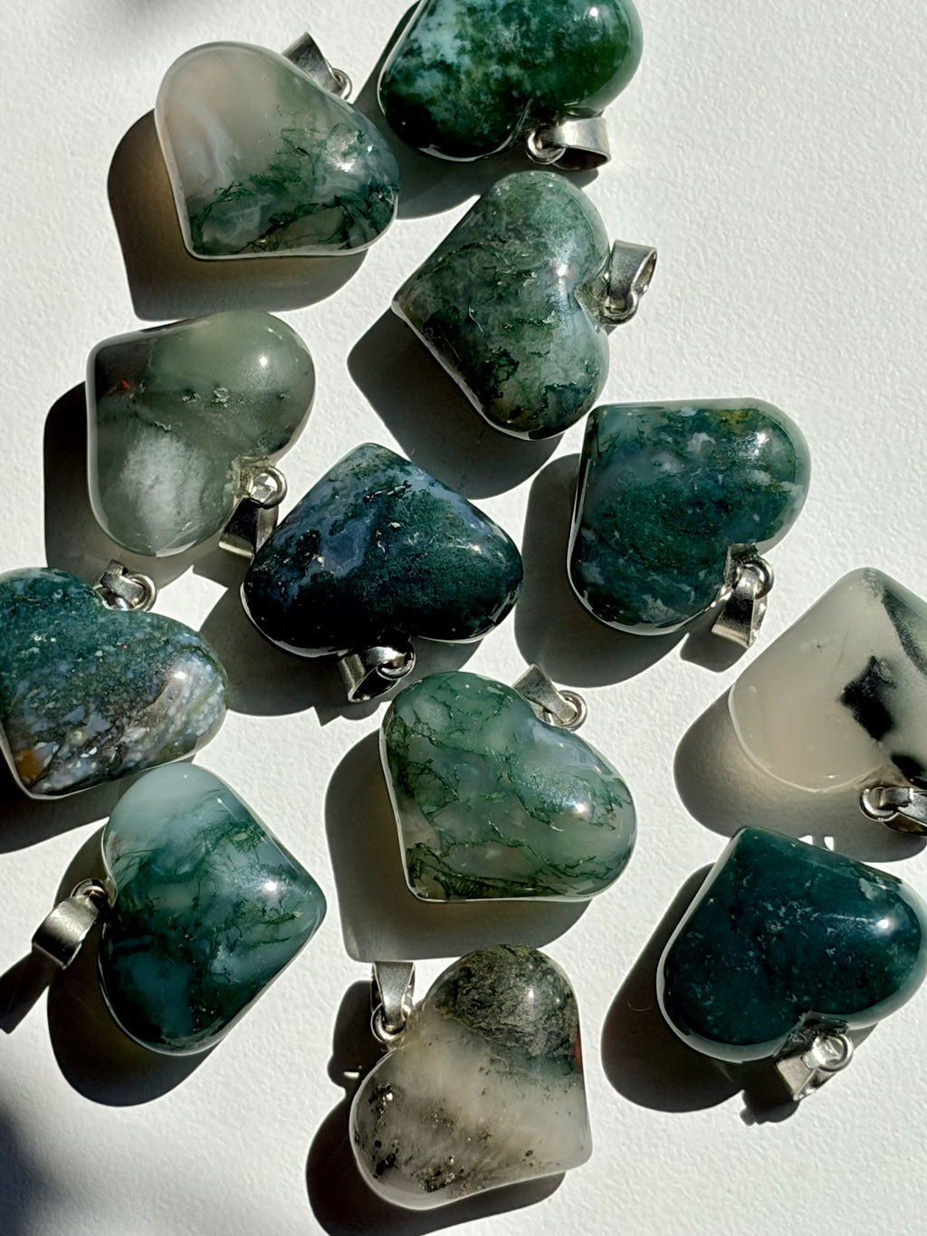 Moss Agate Heart Pendant