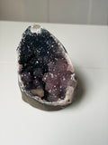 Crystallized Apophyllite on Chalcedony with Calcite Freeform