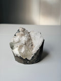 Crystallized Apophyllite on Chalcedony with Calcite Freeform