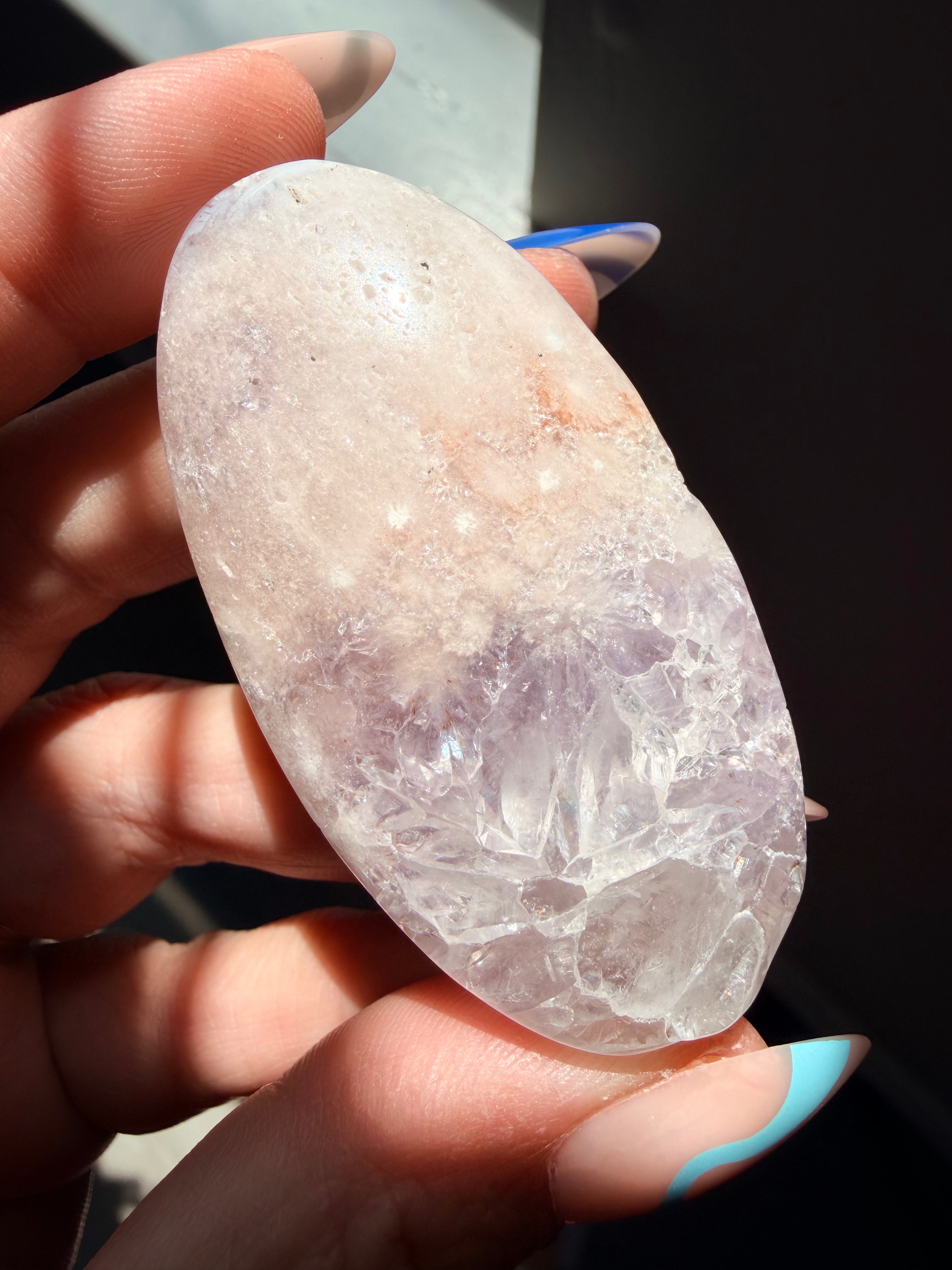 Stunning Pink Amethyst & Flower Agate Palm Stone | Polished Healing Crystal