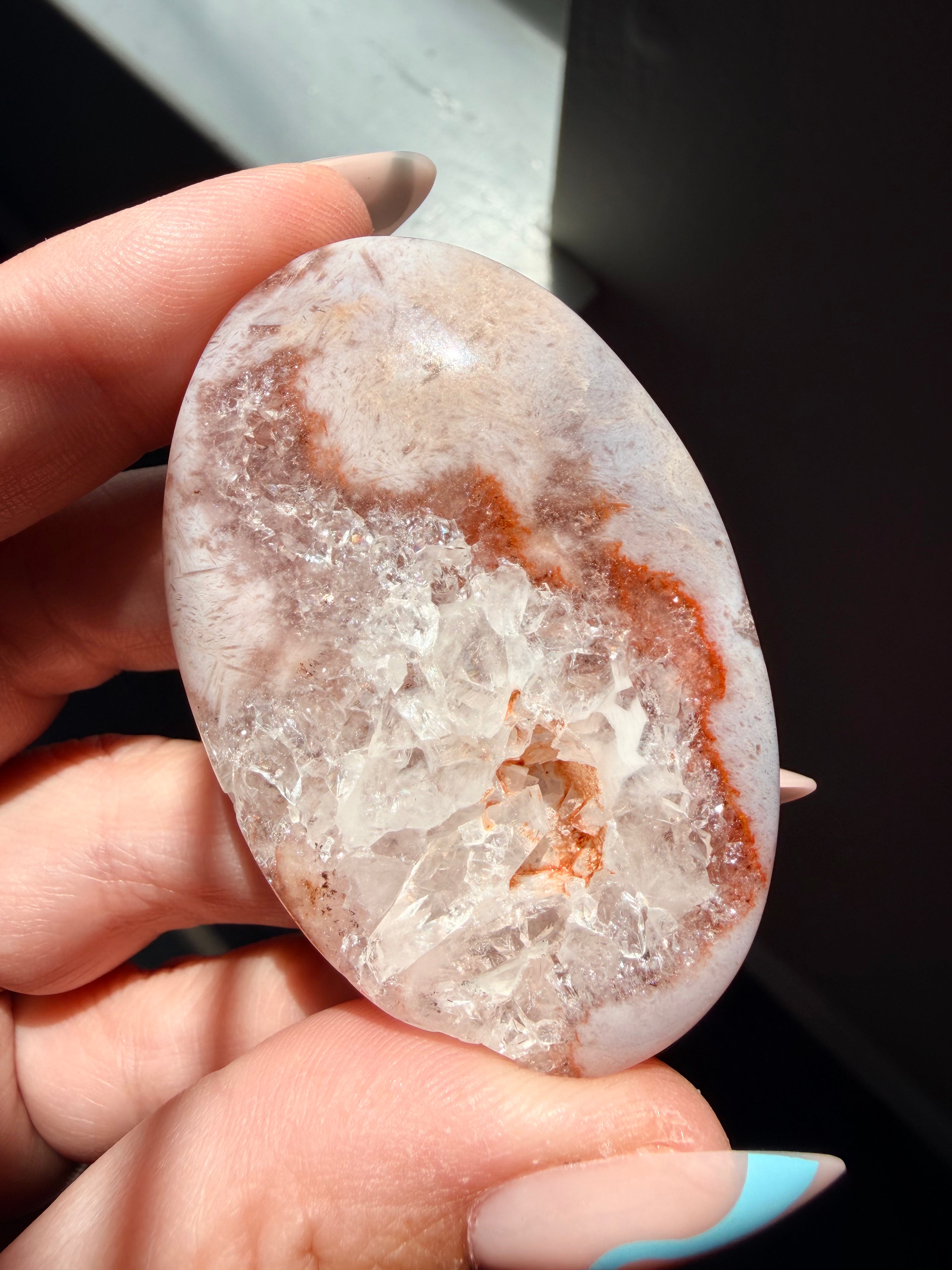 Stunning Pink Amethyst & Flower Agate Palm Stone | Polished Healing Crystal