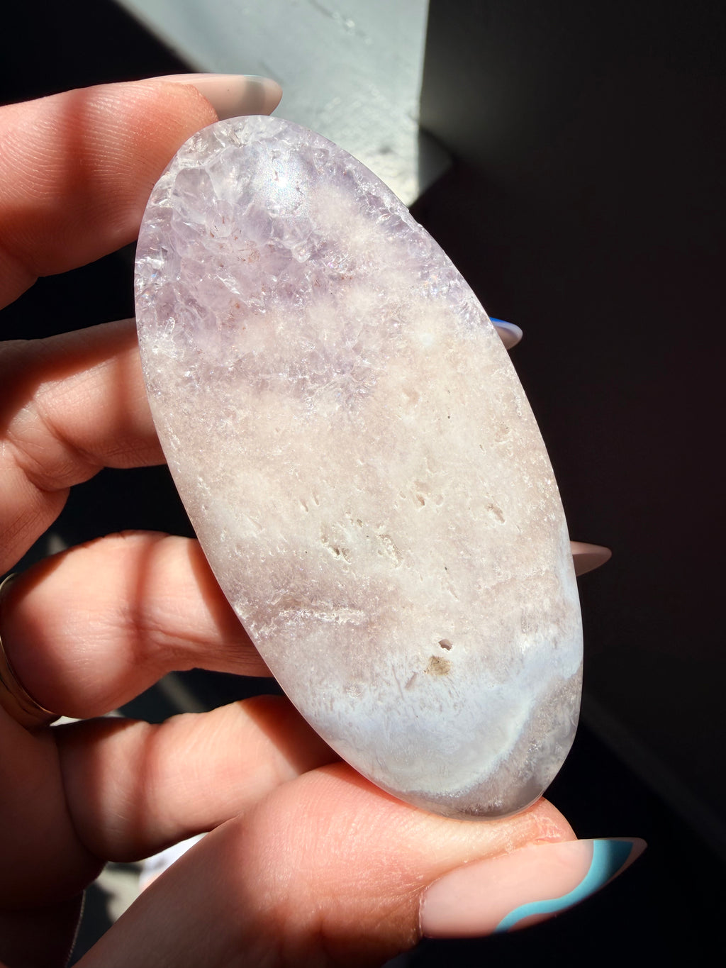 Stunning Pink Amethyst & Flower Agate Palm Stone | Polished Healing Crystal