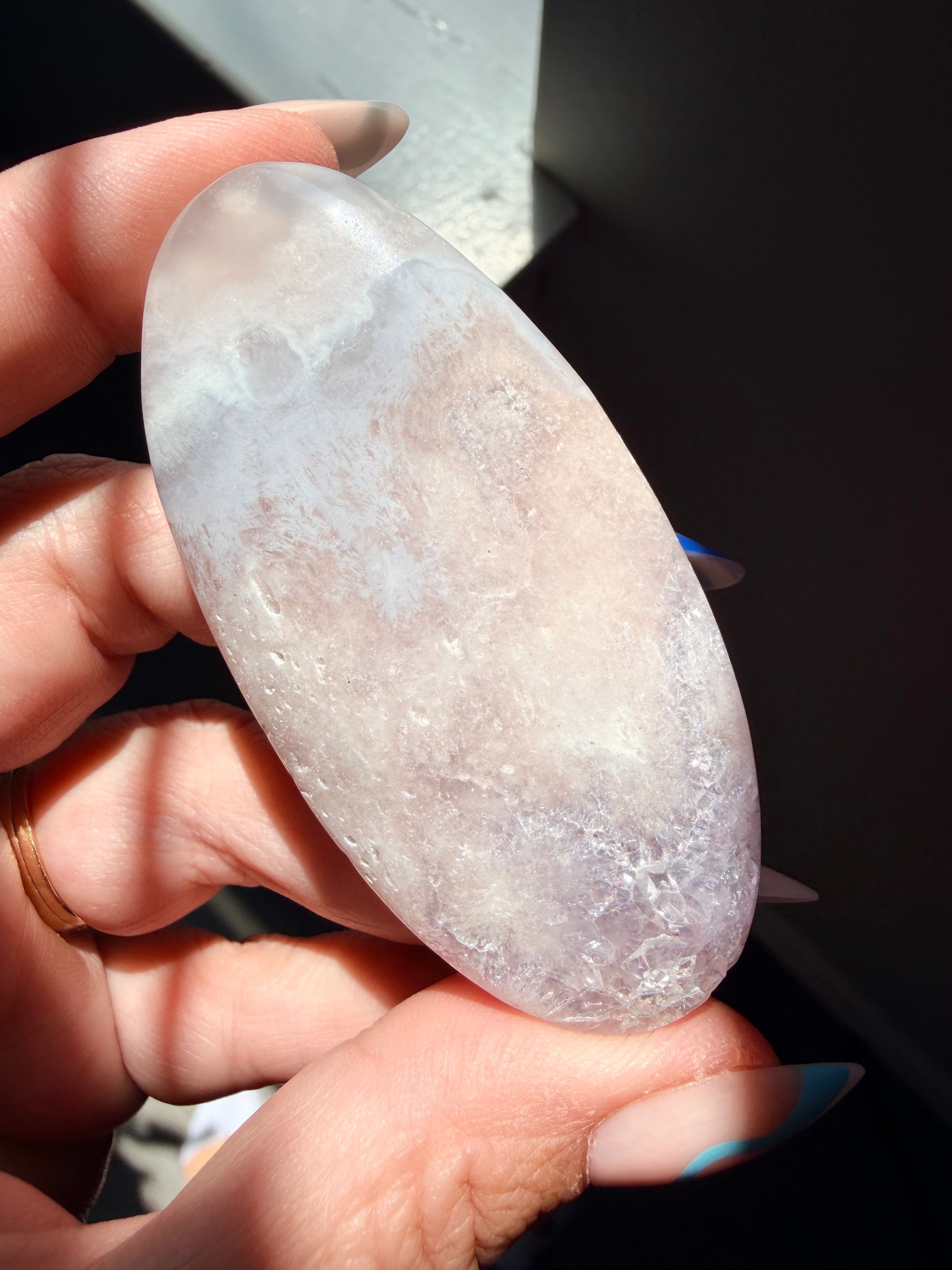 Stunning Pink Amethyst & Flower Agate Palm Stone | Polished Healing Crystal