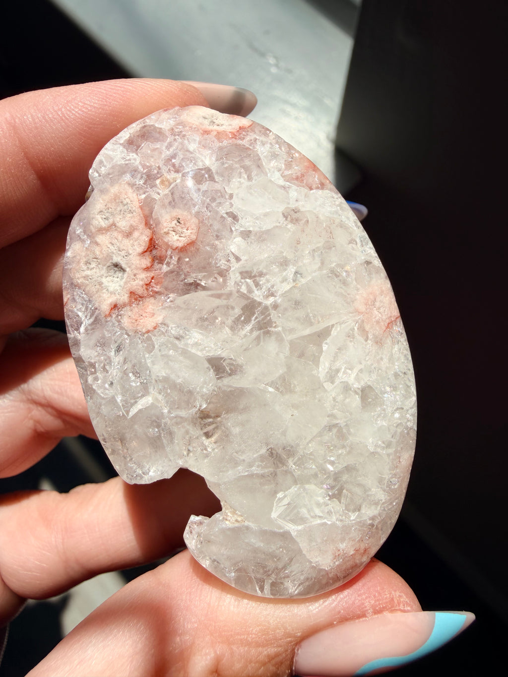Stunning Pink Amethyst & Flower Agate Palm Stone | Polished Healing Crystal