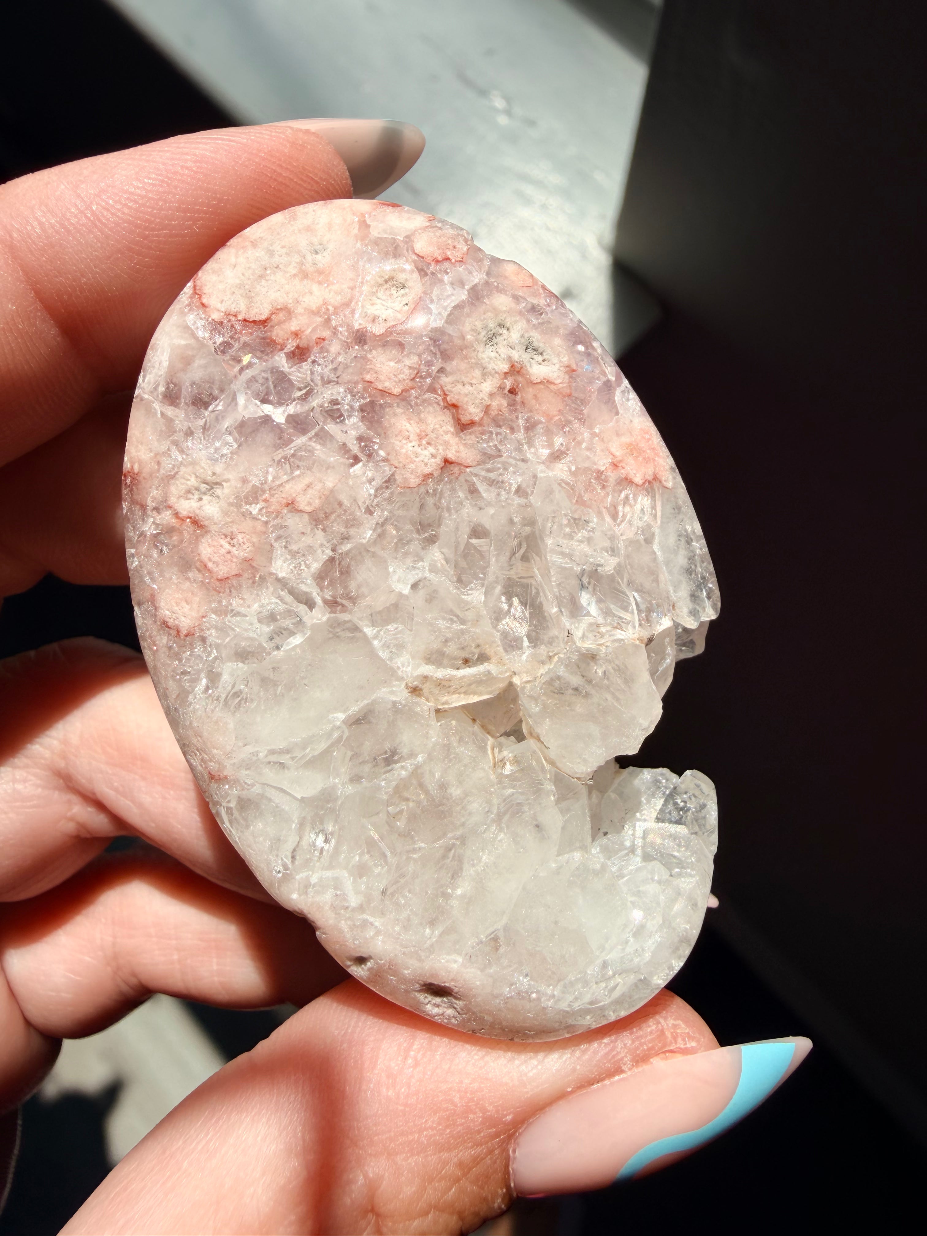 Stunning Pink Amethyst & Flower Agate Palm Stone | Polished Healing Crystal