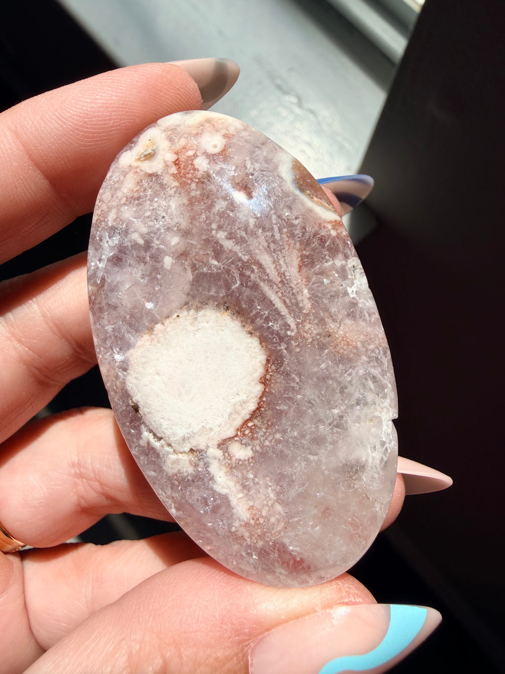 Stunning Pink Amethyst & Flower Agate Palm Stone | Polished Healing Crystal