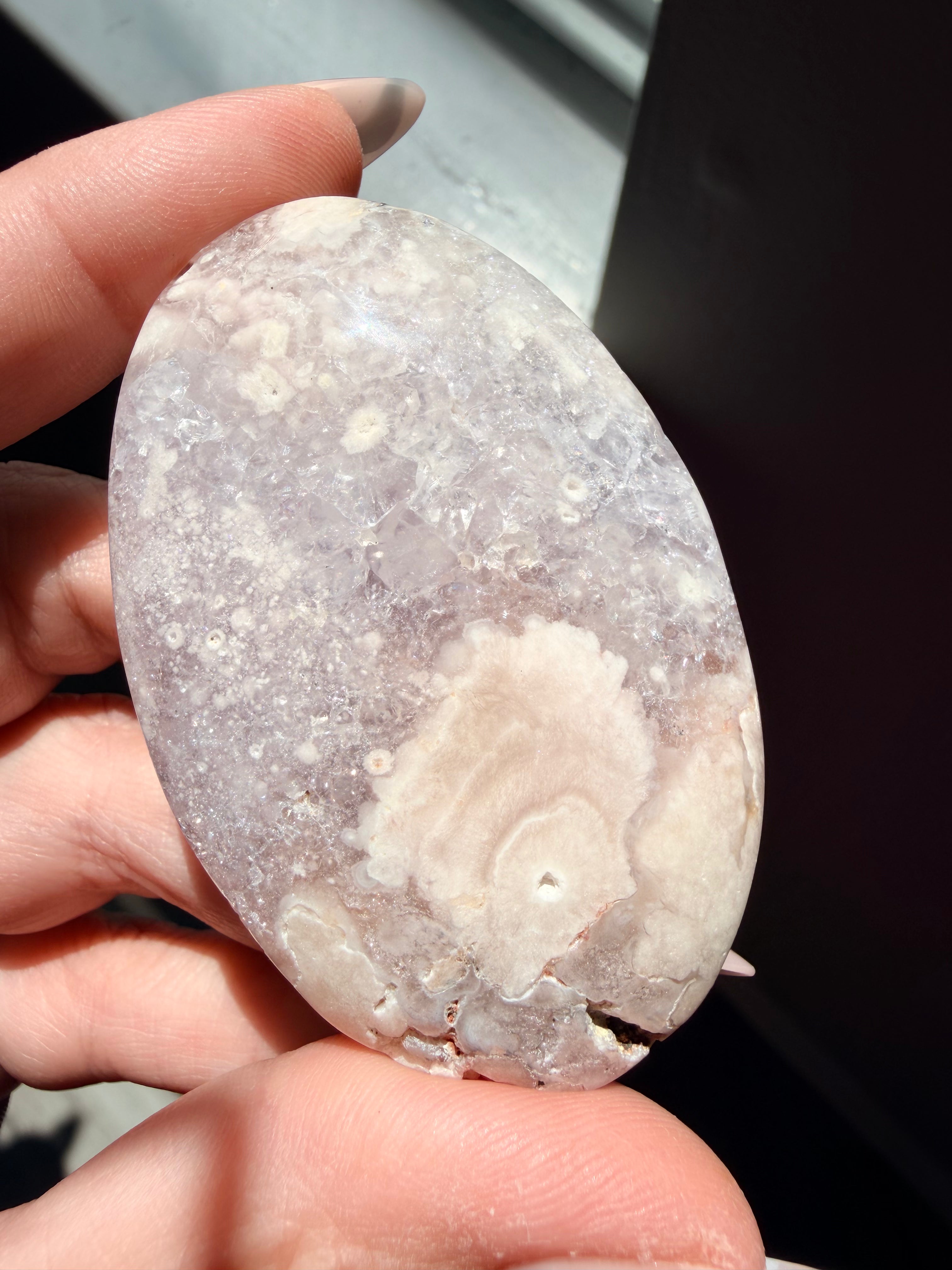 Stunning Pink Amethyst & Flower Agate Palm Stone | Polished Healing Crystal