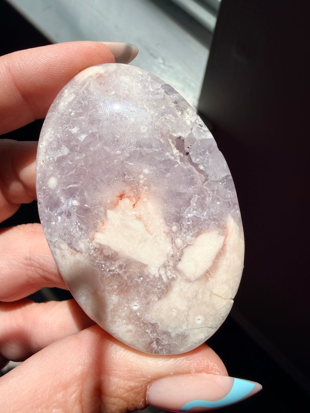 Stunning Pink Amethyst & Flower Agate Palm Stone | Polished Healing Crystal