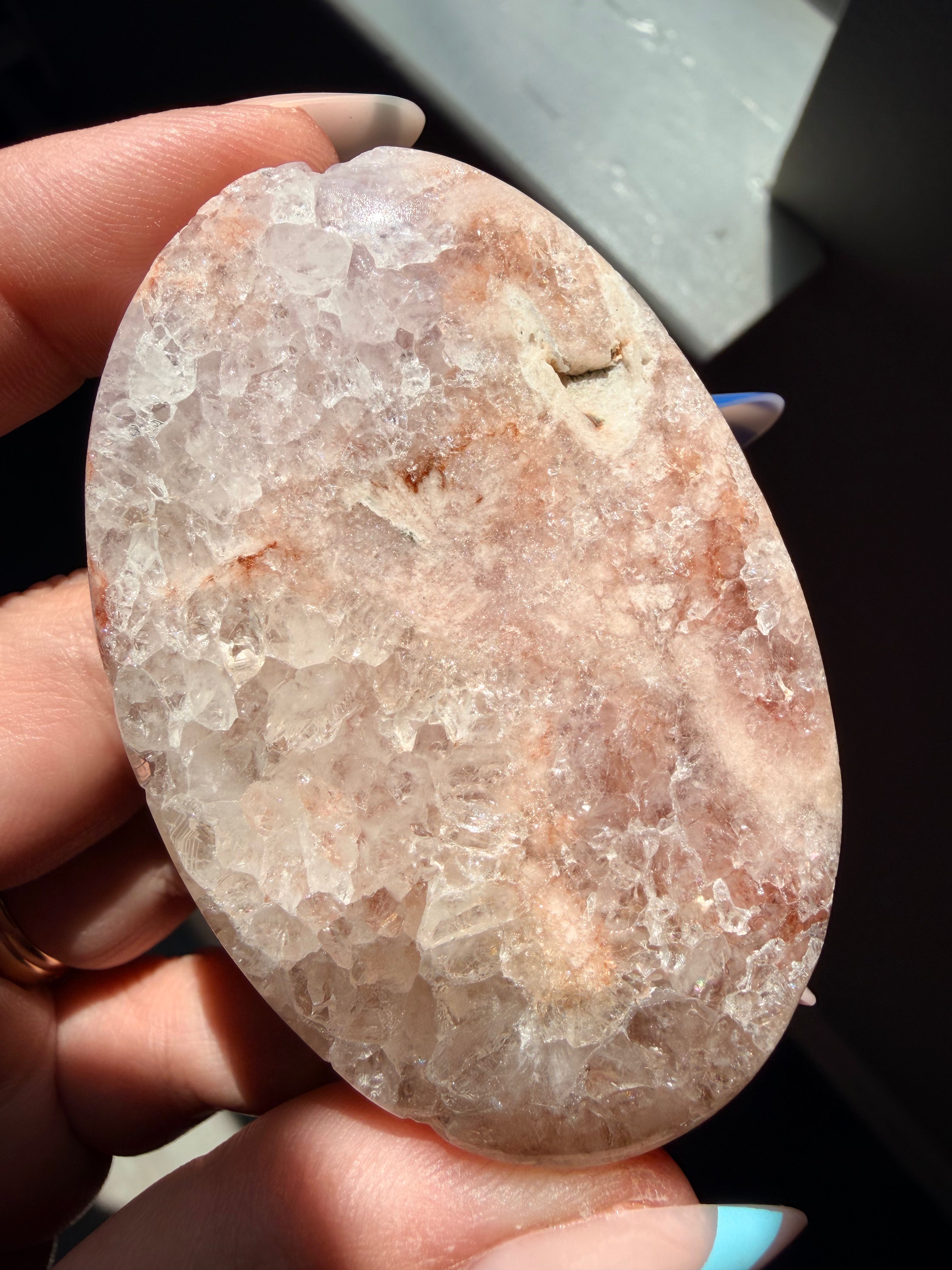 Stunning Pink Amethyst & Flower Agate Palm Stone | Polished Healing Crystal