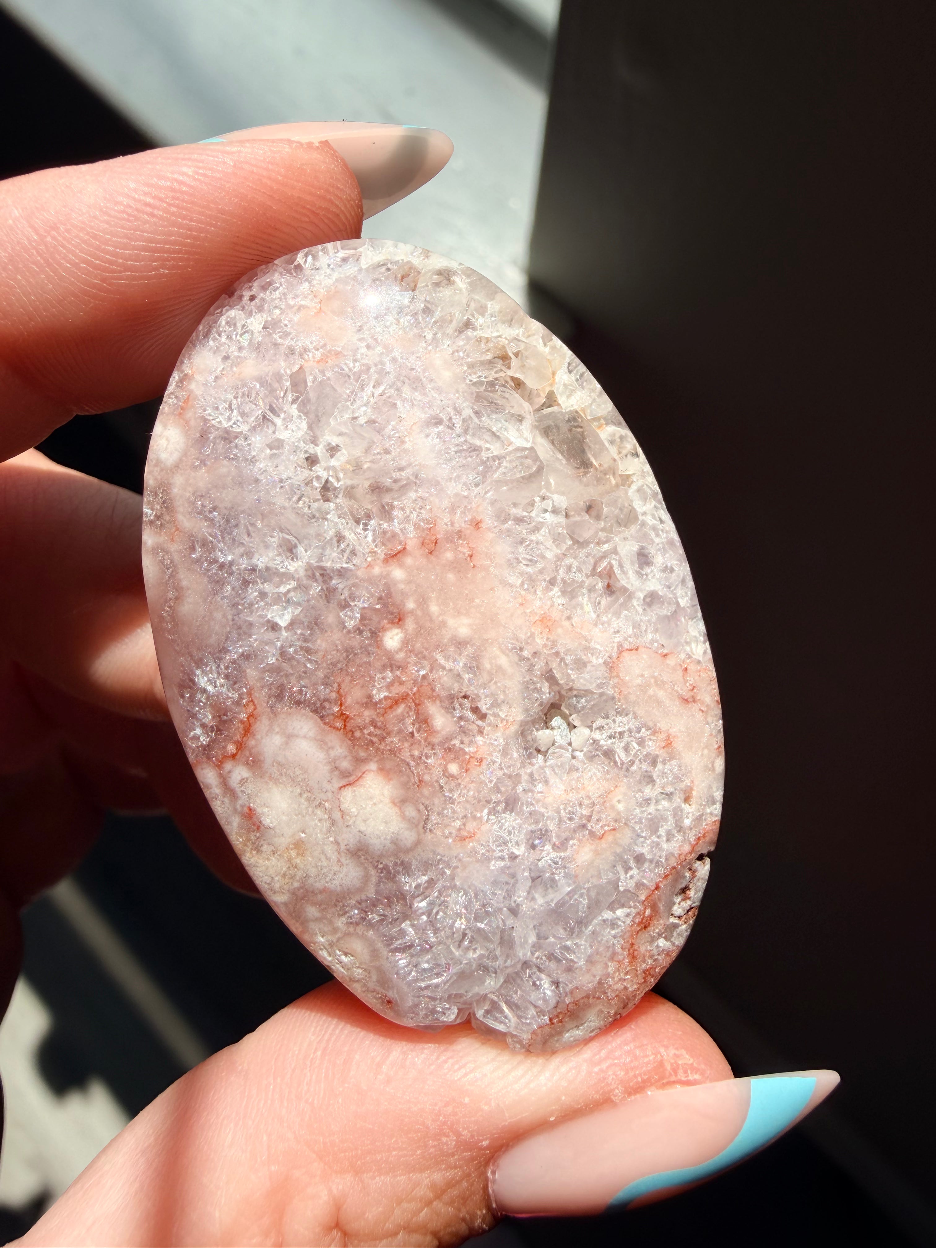 Stunning Pink Amethyst & Flower Agate Palm Stone | Polished Healing Crystal