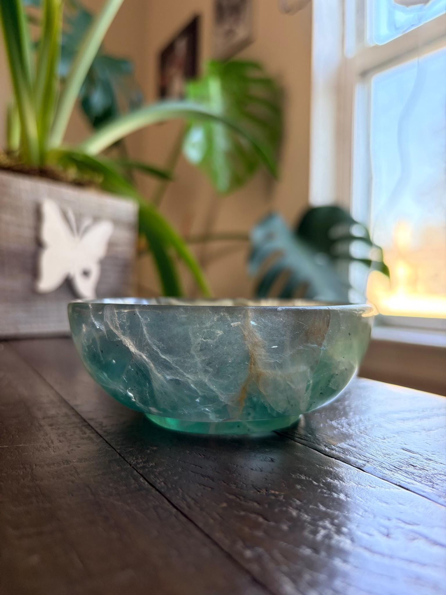 Vibrant Natural Fluorite Bowl | Gorgeous Teal Green Crystal | Home Décor & Altar