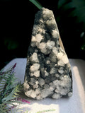 Large Raw Apophyllite & Stilbite on Druzy Chalcedony