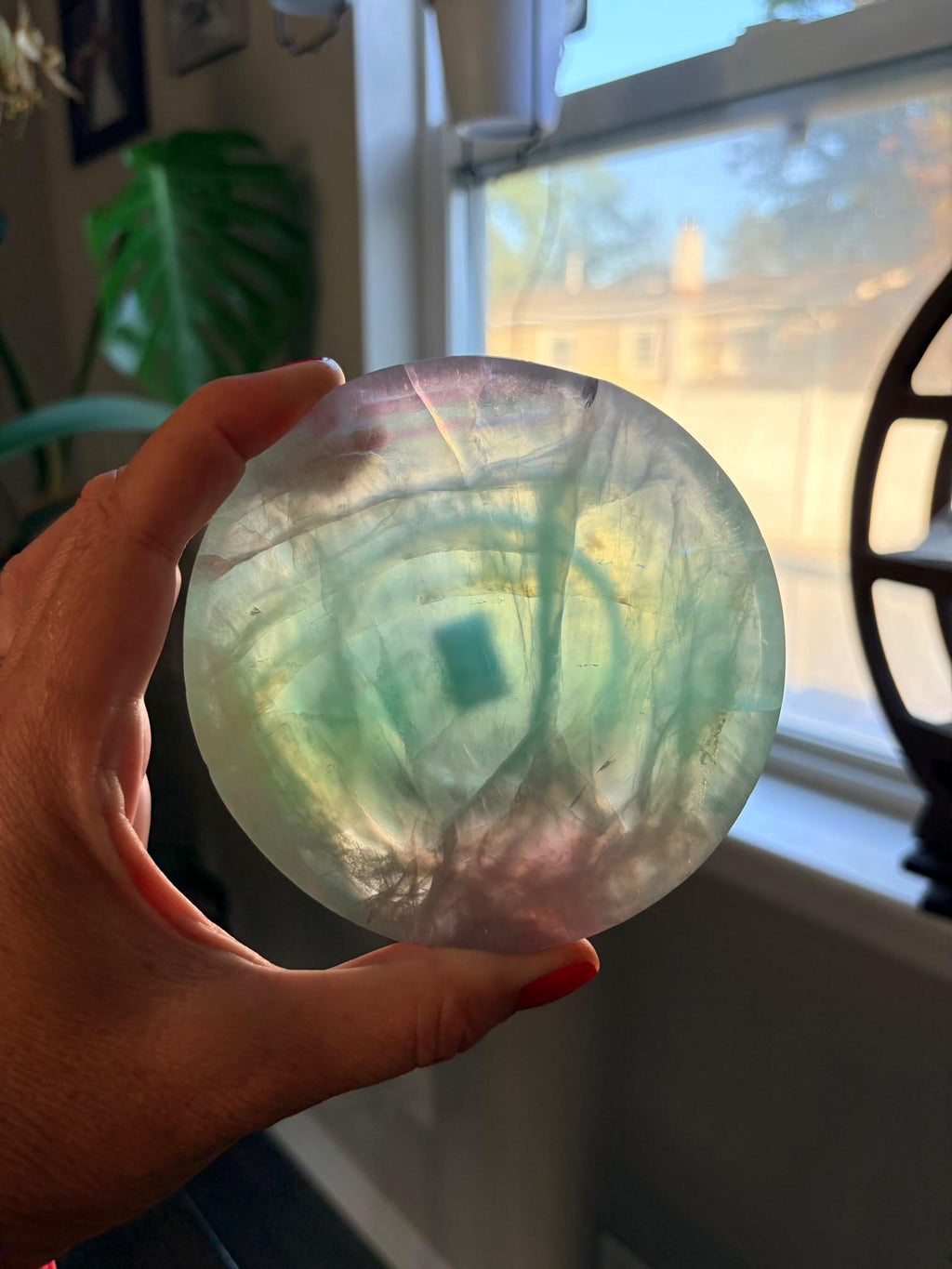 Vibrant Natural Fluorite Bowl | Gorgeous Green and Purple Crystal | Home Décor & Altar