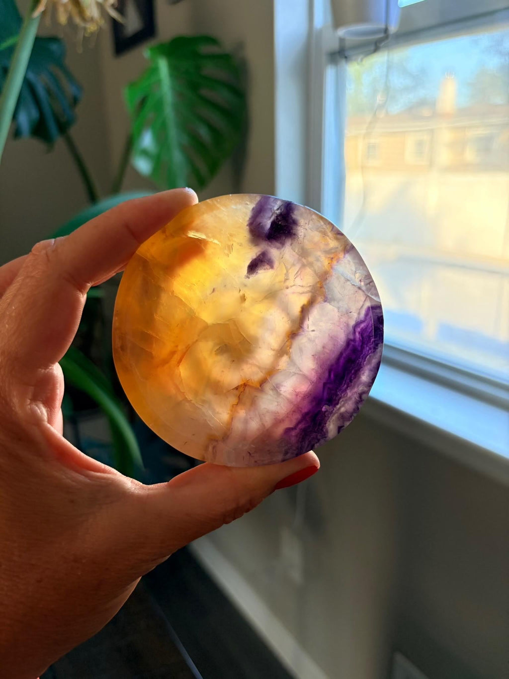 Vibrant Natural Fluorite Bowl | Gorgeous Yellow & Purple Crystal | Home Décor & Altar