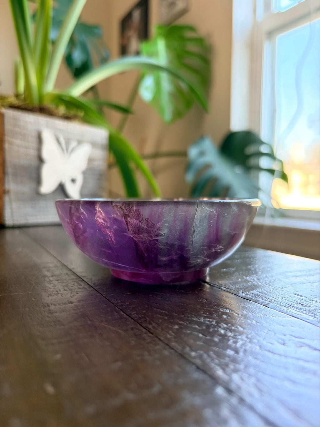 Vibrant Natural Fluorite Bowl | Gorgeous Purple and Teal Crystal | Home Décor & Altar